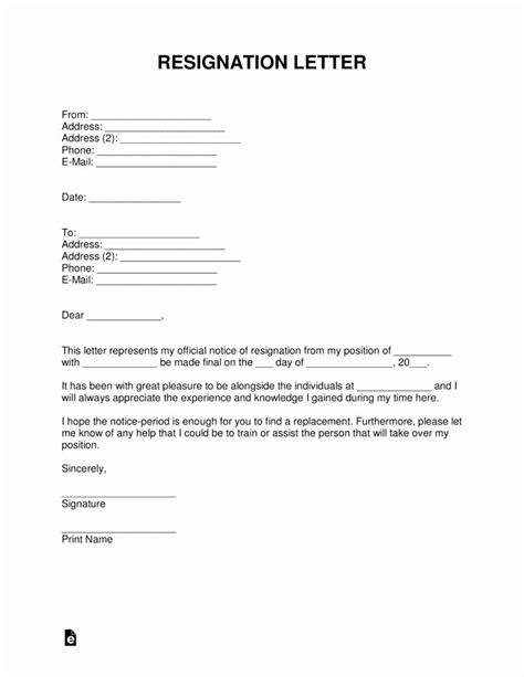 Because there are different reasons for leaving or resigning from your employment, there are also different types of resignation letter samples to accommodate different. Resignation Letter Template Free Fresh Free Resignation ...