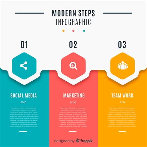 Pack Of Colorful Infographic Steps Free Vector
