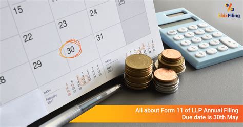 Using your entity type, you can identify what your deadline is for filing business taxes and what it would be if you elect to take advantage of the extension, but you'll also need to take weekends and due date: Form 11 of LLP Annual Filing-Due date is 30th May | Ebizfiling