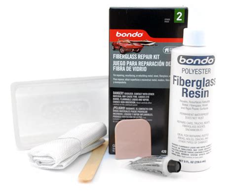 The kit works best on round damage not more than one inch in diameter, and cracks not longer than 12 inches. Bondo Fiberglass Resin Repair Kit, fiberglass bondo, bondo fiberglass kit, boat repair kit ...
