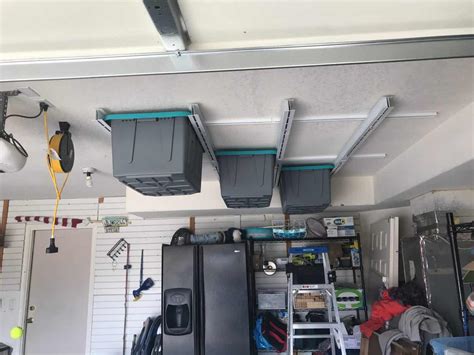 E Z Glide Tote Slide Overhead Garage Storage System E Z Storage