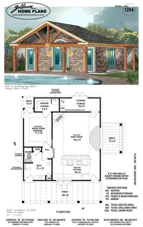 Free Small Pool House Plans With Low Cost Home Decorating Ideas
