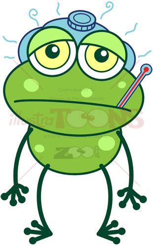 Green Frog Getting Sick Illustratoons