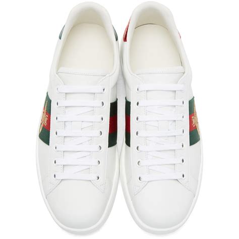 Lyst Gucci White Bee Ace Sneakers In White For Men