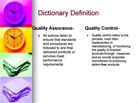 Quality assurance vs quality control. (Chapter 5 ...