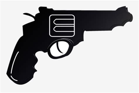 Cartoon Pistol Black Firearm Military Weapon War Shootout Cartoon Gun