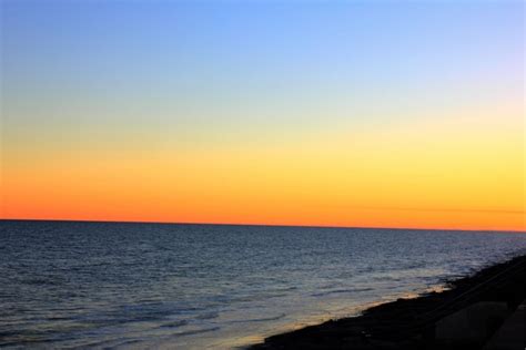 Peaceful Ocean At Sunset At Galveston Texas Free Stock
