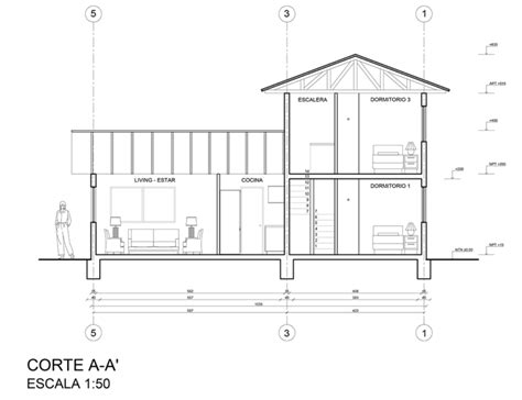 Planimetría 02 Corte De Arquitectura Mvblog House Design