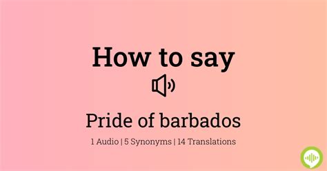 how to pronounce pride of barbados