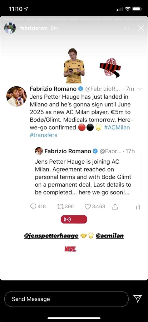 Maybe you would like to learn more about one of these? Fabrizio Romano Jens Petter Hauge for €5m with medical ...