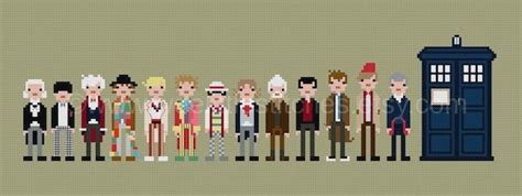 Doctor Who Cross Stitch With All Of The Doctors Make