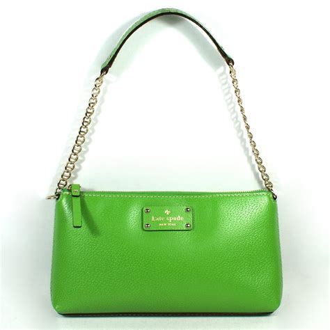 Kate Spade Byrd Wellesley Green Vine Leather Small Shoulder Bag