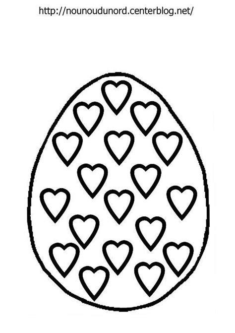 Coloriage oeuf de Pâques à coeur dessiné par nounoudunord