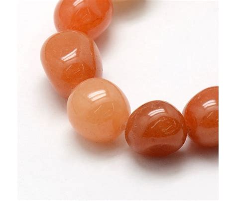 Red Aventurine Beads Oval Nugget Golden Age Beads
