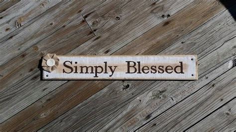 Simply Blessed Wooden Burlap Sign Wood By Rusticlanecreations