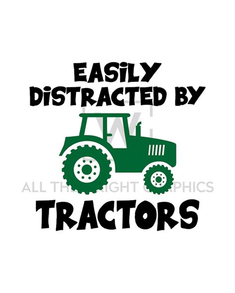 SVG Easily Distracted By Tractors Graphic PNG X Printable Ai Cases Art Collectibles Prints