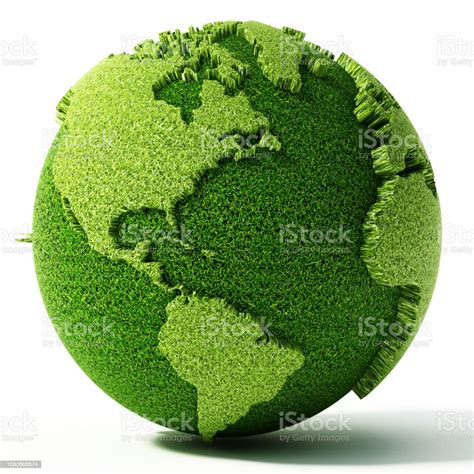 Green Globe With World Map Isolated On White Stock Photo Download