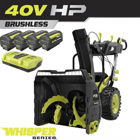 Ryobi 40v Hp Brushless Whisper Series 24 2 Stage Cordless Electric