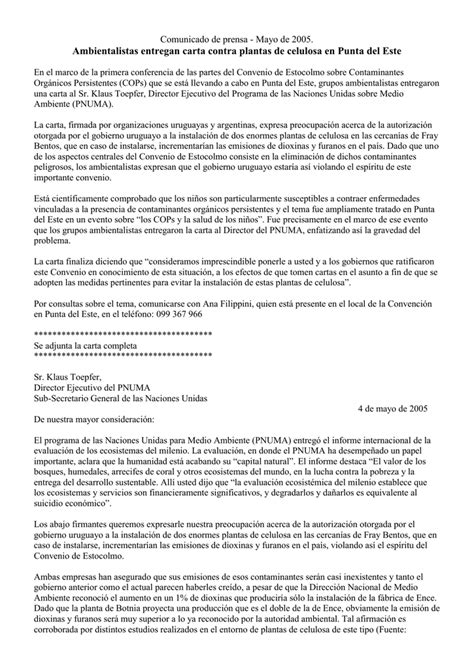 Ambientalistas Entregan Carta Contra Plantas De Celulosa En Punta Del