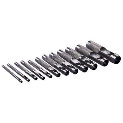 12pc Precision Hollow Punch Set 3mm To 19mm Leather Plastic Gasket Hole