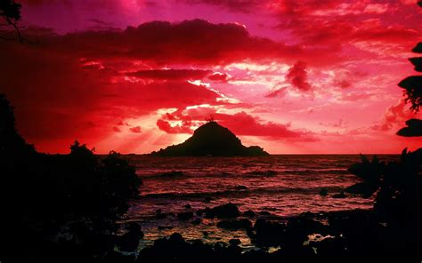 68 Hawaii Sunset Wallpaper Wallpapersafari