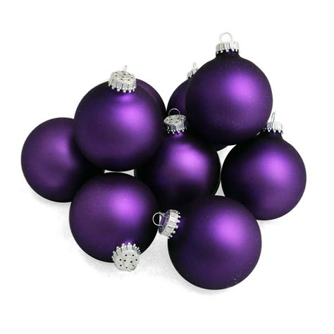 Jaclyn Smith Winter Wishes Glass Christmas Ornaments Matte Dark Purple