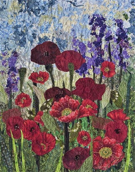 This Art Quilt Features Poppies Growing In A Meadow Its The Work Of
