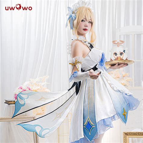 Uwowo Game Genshin Impact Fanart Lumine Maid Ver Cosplay Costume Uwowo Cosplay