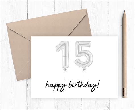 Happy 15th Birthday Cards Printable