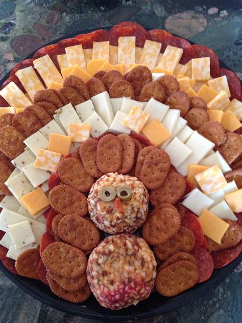 Turkey Cheese Platter Holiday Snacks Thanksgiving Appetizers