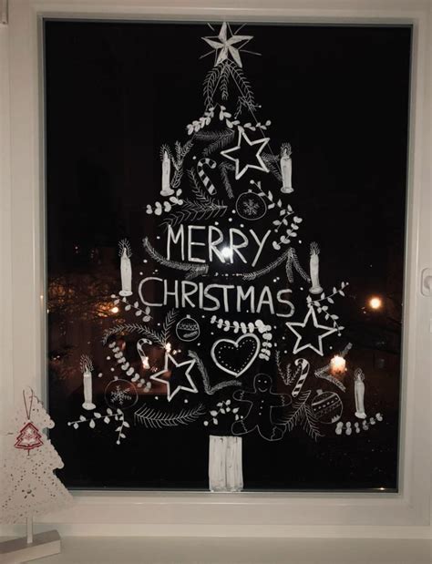 Mit Kreidestifte Fenster Gestalten Weihnachtliche Vorlagen