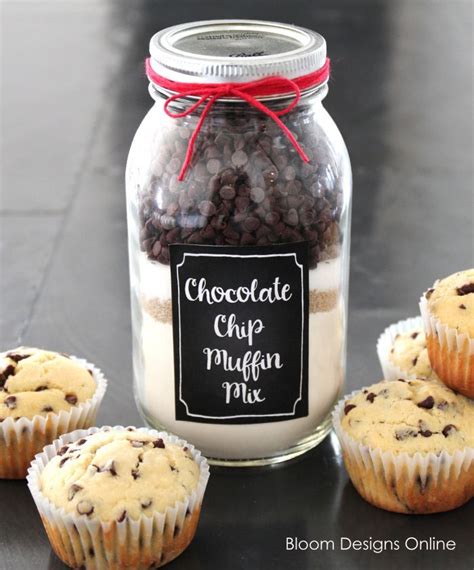 Chocolate Chip Muffin Jars Bloom Designs Mason Jar Cookies Mason