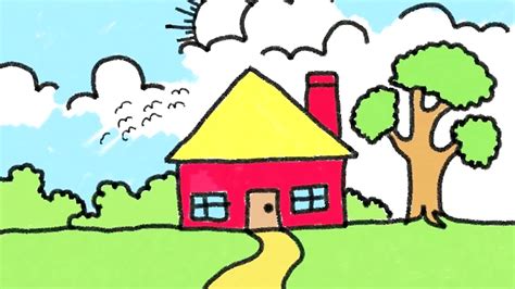 Art Hub For Kids How To Draw A House Page Shows How To Learn Step By