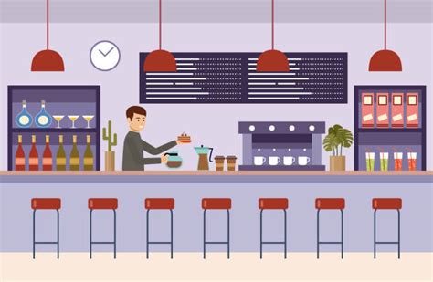Coffee Shop Counter Background Illustrations Royalty Free Vector