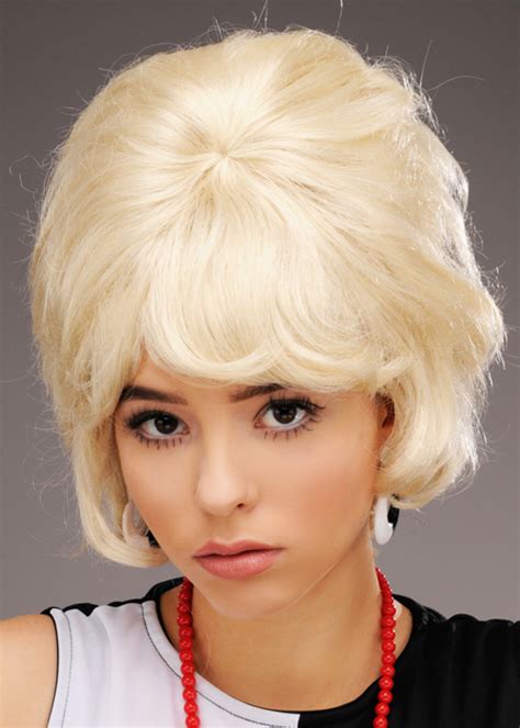 Womens 1960s Blonde Beehive Wig