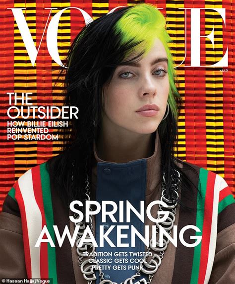In a photo shoot for her british vogue cover. Billie Eilish goes avant-garde in black with motocross ...