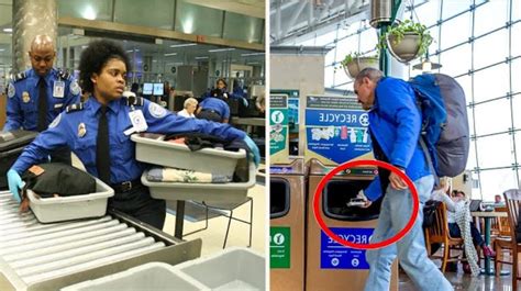 lady sees crying man forced to throw package in airport trash what she digs out is heartbreaking