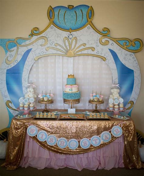 Gold And Blue Cinderella Birthday Party See More Party Ideas At