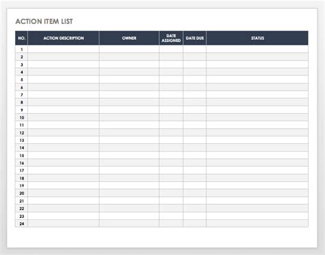 Action Register Template Excel Free