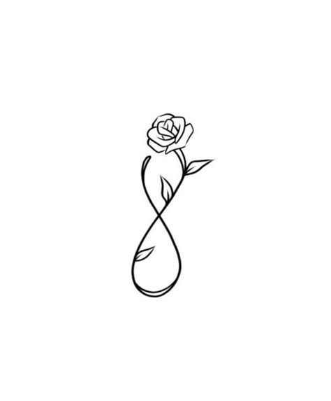 Small Rose Tattoo Infinity Tattoo Flower Tattoo Floral Etsy