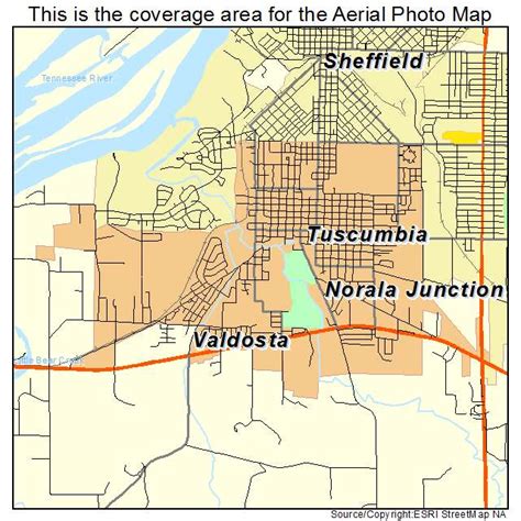Aerial Photography Map Of Tuscumbia Al Alabama