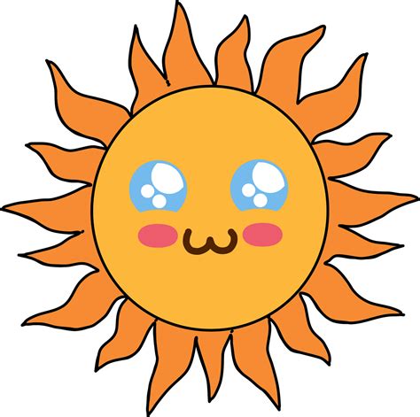 kawaii clipart sun