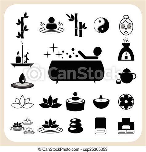 Set Of Spa And Massage Icons For Design Eps 10 Canstock