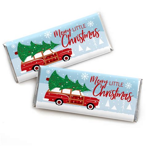 Wishing you all the wonder and joy of a child on christmas morning. Merry Little Christmas Tree - Candy Bar Wrapper Red Car ...