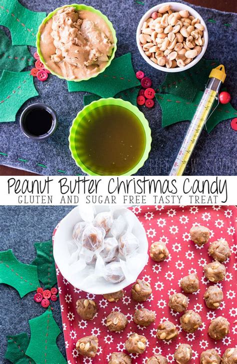 Christmas candy recipes for caramels, heavenly caramels, layered mints, peanut butter balls, english toffee, peanut brittle, coconut nougat squares, triple chocolate fudge, cranberry vanilla fudge, cherry rum balls, chocolate raspberry truffles, pine nut divinity. peanut butter candy gluten and sugar free treat for ...