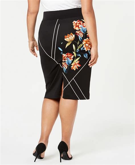 Alfani Plus Size Printed Scuba Pencil Skirt Created For Macys