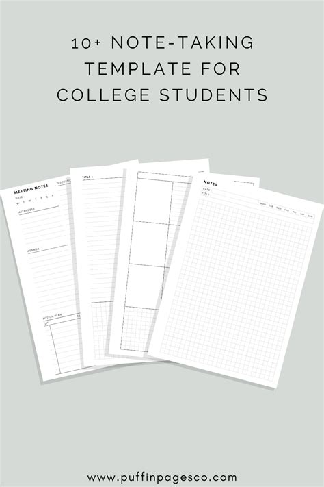 10 Printable Note Taking Templates For College Students Artofit
