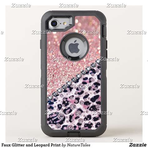 Faux Glitter And Leopard Print Otterbox Iphone Case Zazzle Iphone