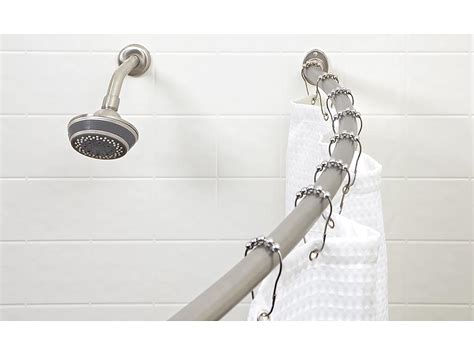 Bath Bliss Curved Shower Rod | Adjustable 42"-72" Inch | Bathroom