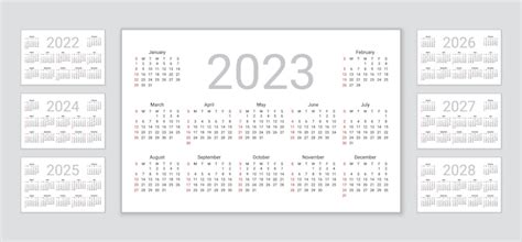 Calendário 2022 2023 2024 2025 2026 2027 2028 Anos Semana Começa